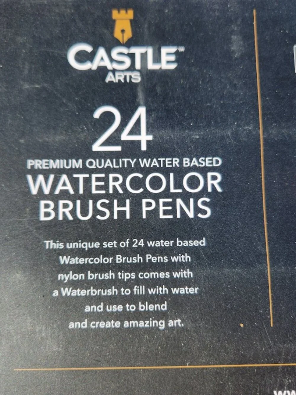 NEW 24 Castle Art Supplies Watercolor Brush Pens Set 24 Colors Flexible Nylon